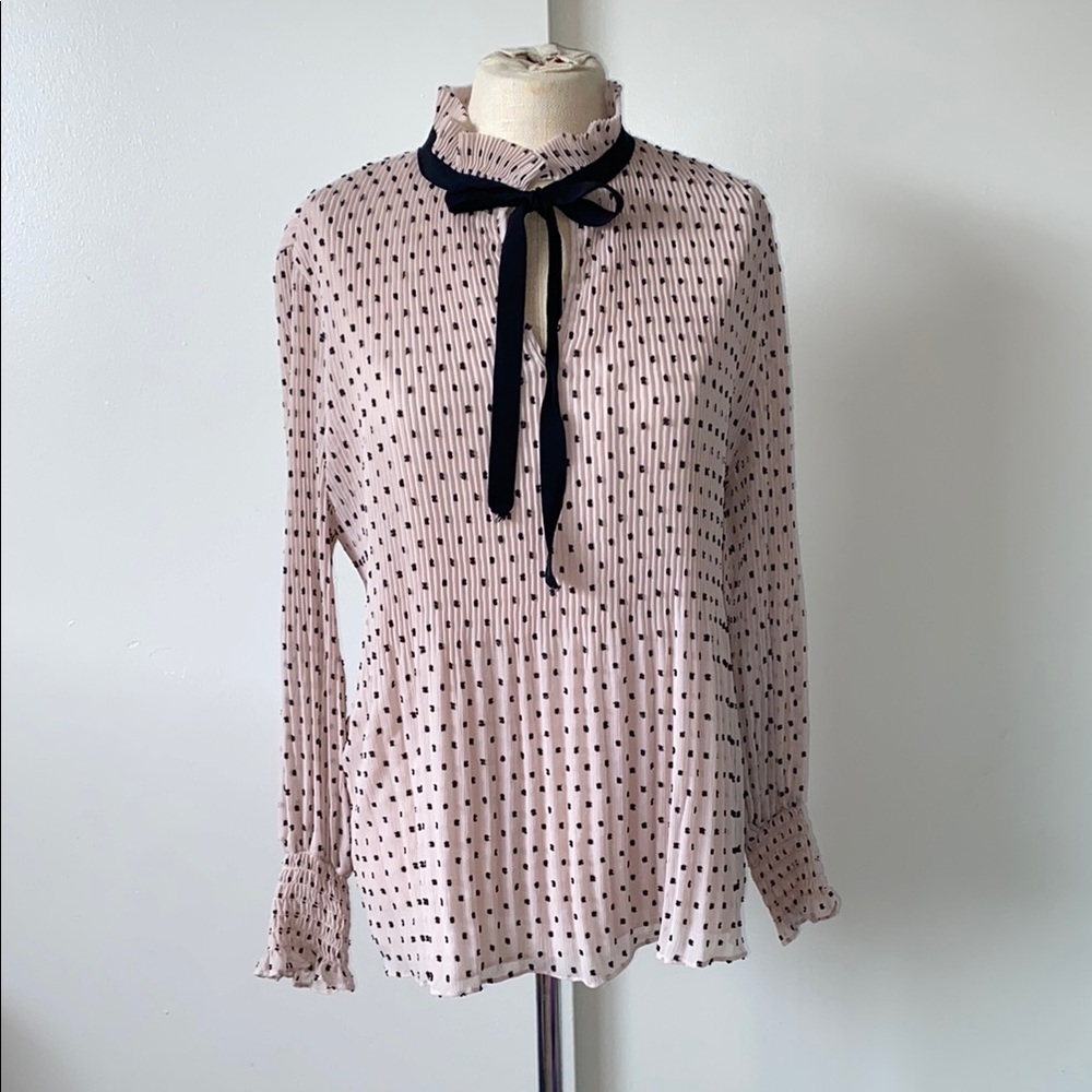 MOVING SALE‼️ Max Studio Women's Polka Dot Blouse with Bow Tie Plus Size 1X